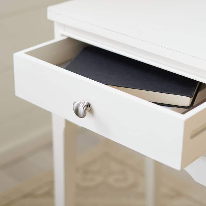 SAFAVIEH Riham 1-Drawer Accent Table - 17" W x 13" L x 23.5" H - 17Wx13Dx24H - Distressed White