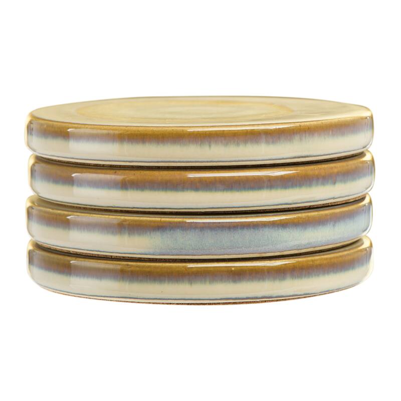 Stoneware Reactive Glaze Coasters, Set of 4