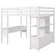 preview thumbnail 27 of 32, Multifunctional Loft Bed Full Size Loft Bed Solid with Built-in Desk and Two Drawers,Storage Shelves,Guardrail