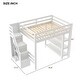 preview thumbnail 7 of 5, Full Size Loft Bed with Shelves, Storage Staircase, Small Wardrobe and LED Light
