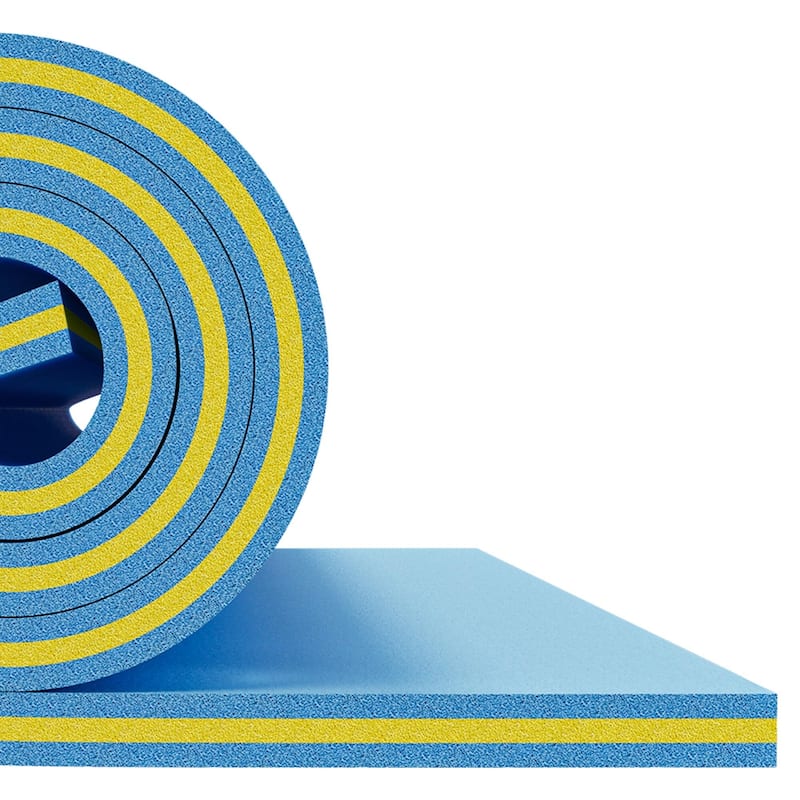 3 Layer Blue Outdoor Floating Water Pad Foam Mat 12'x6'Tear Proof Pool Water Mat XPE Floating Island - 12'x6'