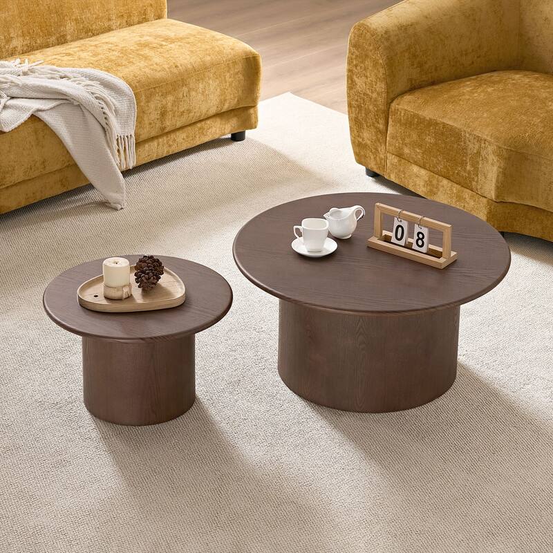 Coffee Table Set of 2 ,MDF Round Coffee Table for Living Room ,Apartment