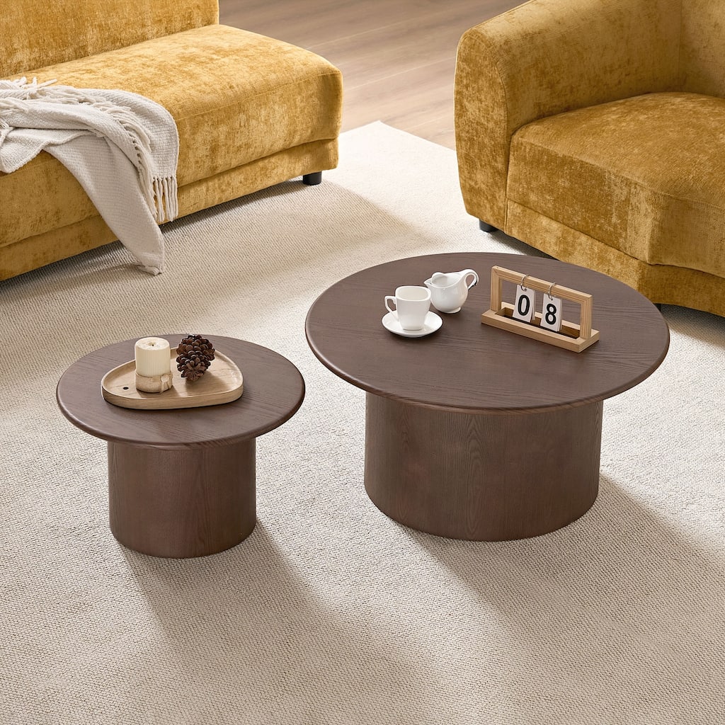 Coffee Table Set of 2 ,MDF Round Coffee Table for Living Room ,Apartment
