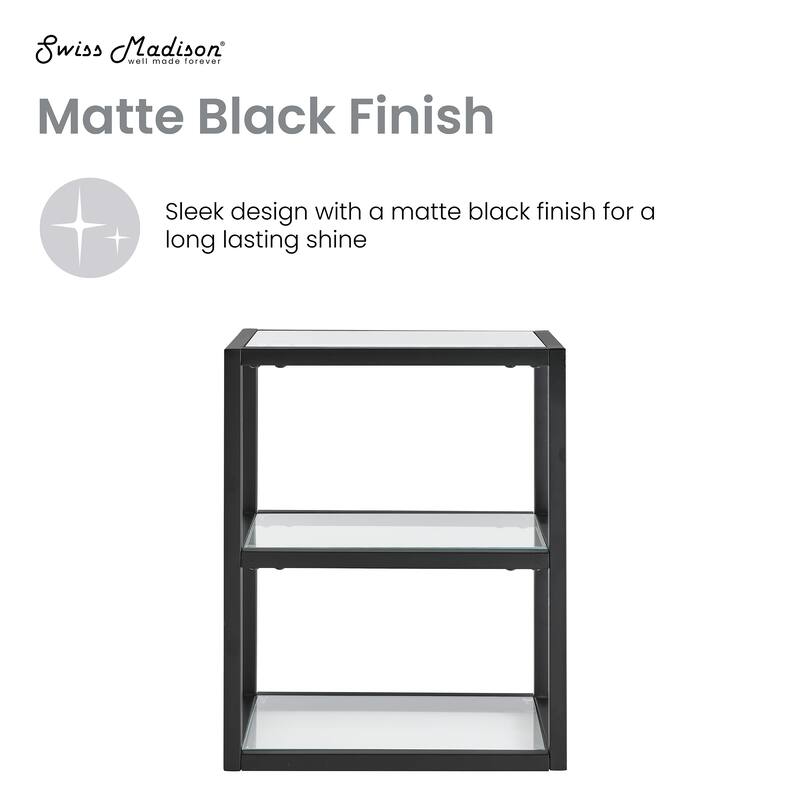 Pierre 16"X20"X10" Wall-Mounted Linen Cabinet In Matte Black - 15.7" x 9.8" 19.7"