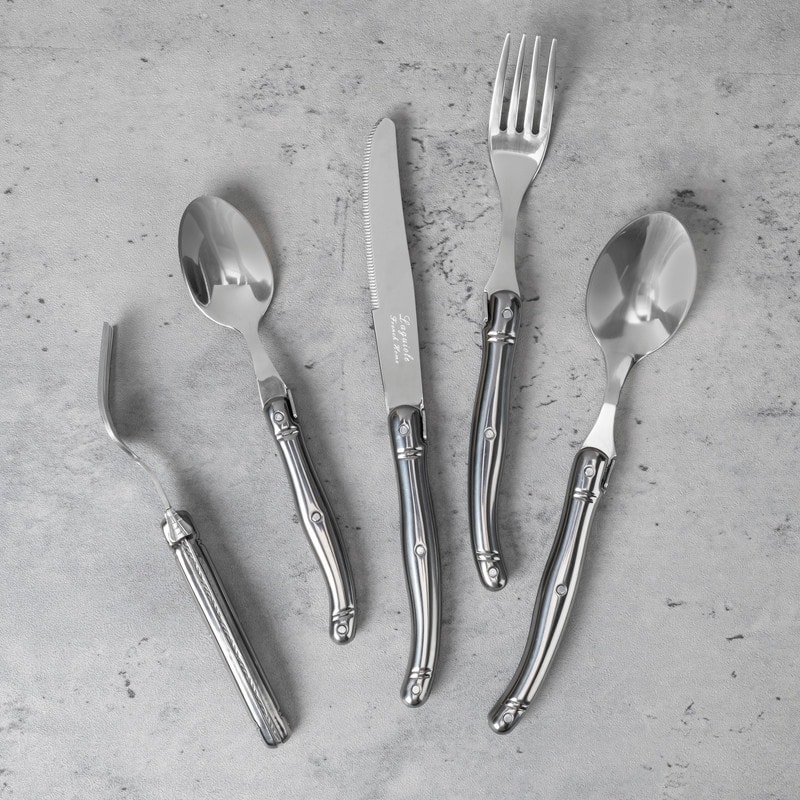 French Home Laguiole Connoisseur 20-Piece 18/10 Stainless-Steel Flatware Set