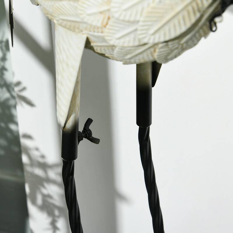 Heron Garden Statues, 35.5" & 40.5" Standing Bird Sculptures Metal Yard Art Decor