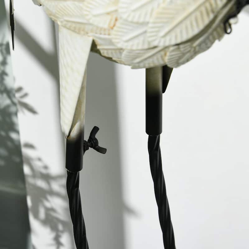Outsunny Heron Garden Statues, 35.5" & 40.5" Standing Bird Sculptures, Metal Yard Art Decor for Lawn, Patio, Backyard