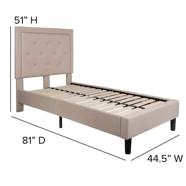 dimension image slide 10 of 19, Tufted Platform Bed with 10in. Pocket Spring Mattress