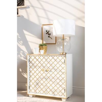 Coaster Furniture Belinda White and Gold 2-door Accent Cabinet