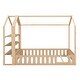 preview thumbnail 7 of 14, Full Size Wood House Bed with Fence and Removable Storage - Spacious and Inviting
