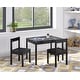 preview thumbnail 1 of 14, Olive & Opie Della 3-Piece Solid Wood Kids Table & Chair Set Black