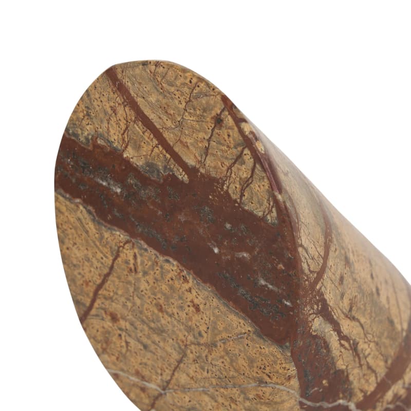 HomeRoots Set of Two Brown Marble Geometric Decorative Bookends - 10.23 in. x 4.75 in. x 3.15 in.