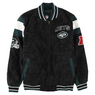 G-III Sports Mens New York Jets Varsity Jacket,, Black, X-Large
