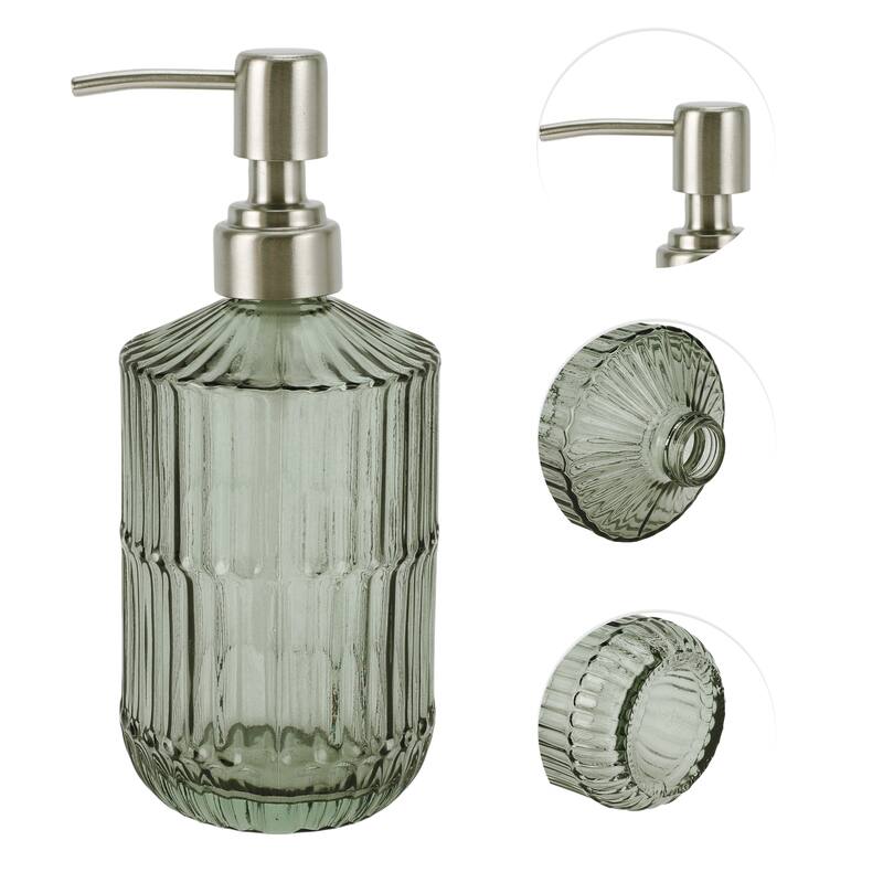 Simple Vertical Lines Soap Pump Dispenser for Bath 450ml 1 Pcs
