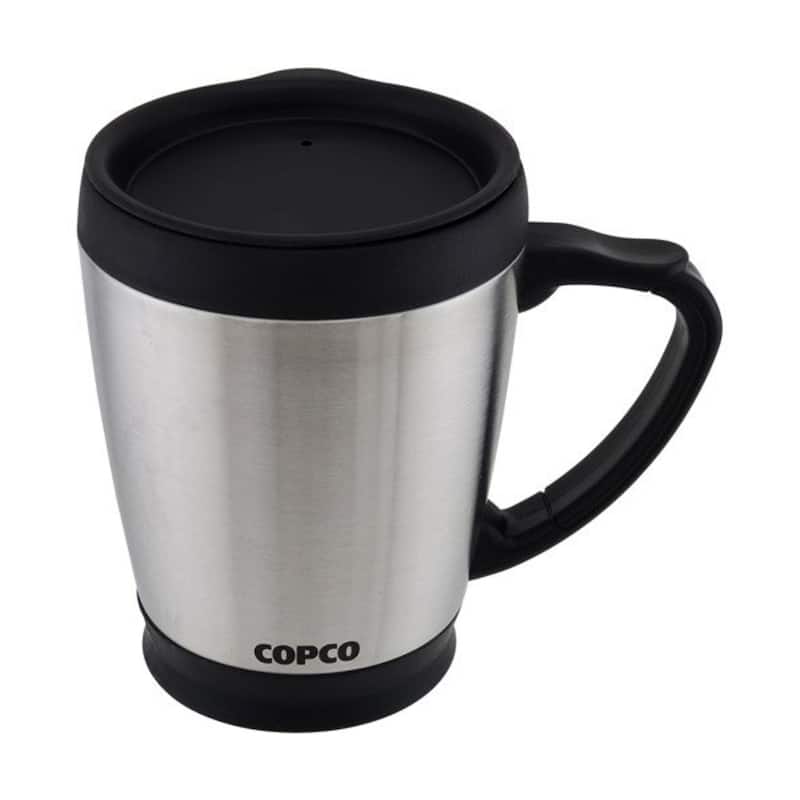 Copco Desktop Stainless Steel Coffee Mug With Easy Grip Handle - 16 oz.