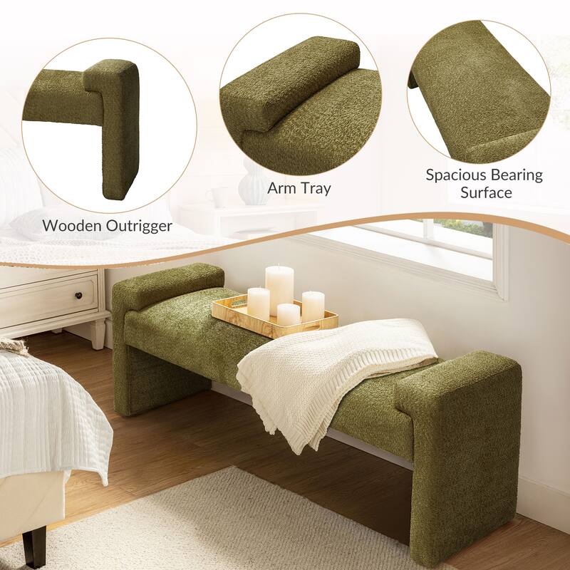 HULALA HOME Roland Modern 58.5''W Upholstered Bedroom Bench