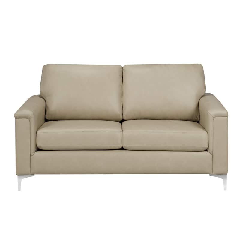 Lessa Modern Premium Top Grain Leather Loveseat