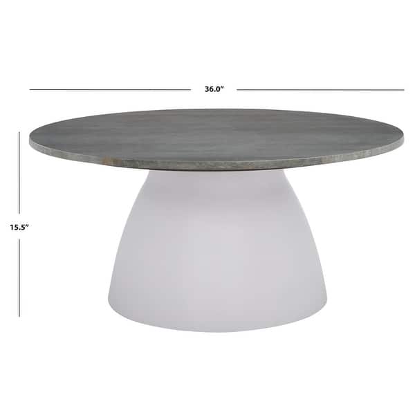 SAFAVIEH Couture Roseclaire Stone Drink Table (Fully Assembled) - 9.5 in. W x 9.5 in. D x 24 in. H