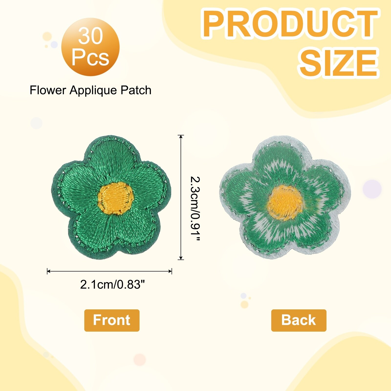 Flower Iron on Patches, Embroidered Sew on Applique Repair Patch for Backpacks Clothing Shoes Hats DIY - 2.3x2.1 cm