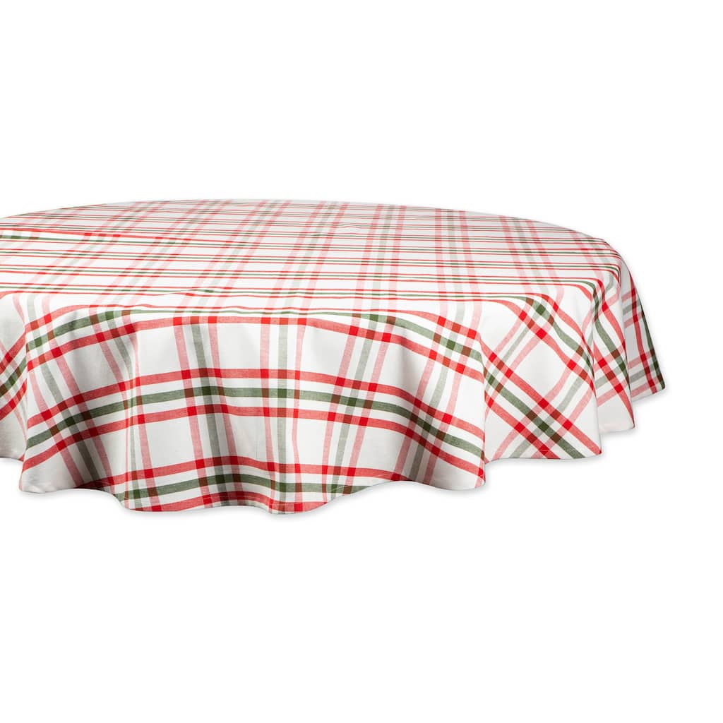 DII Nutcracker Plaid Tablecloth