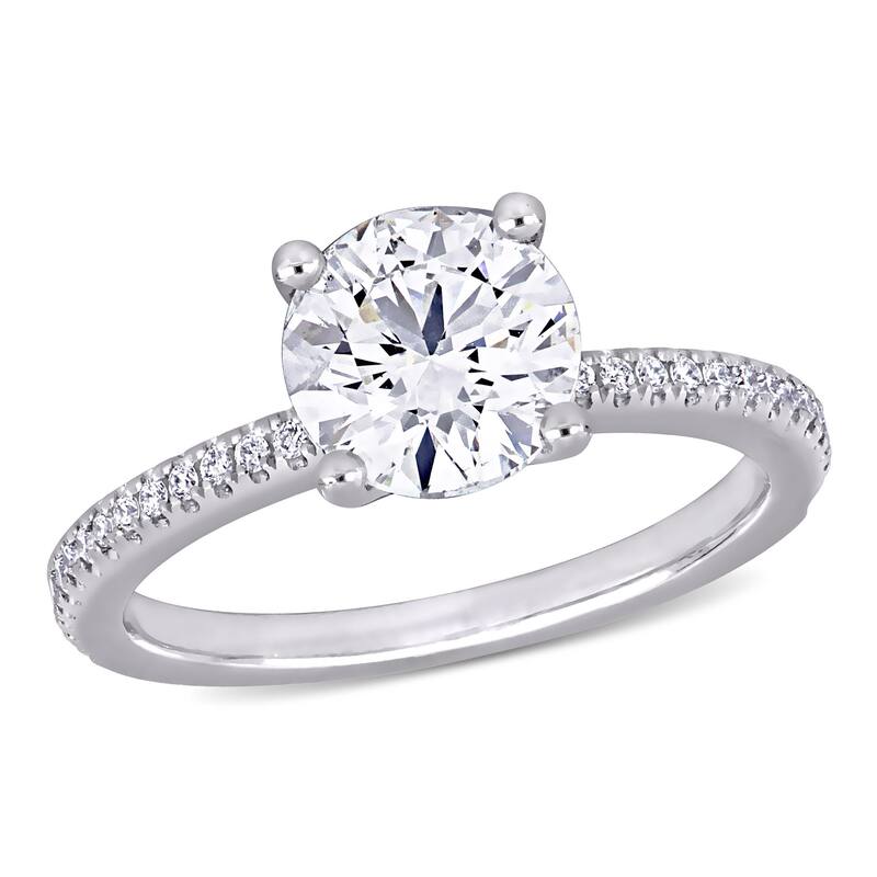 Miadora 1 1/5ct to 2 5/8ct TDW Certified Diamond Solitaire Engagement Ring in 14k White Gold - 7.5 - 2.16 Carats