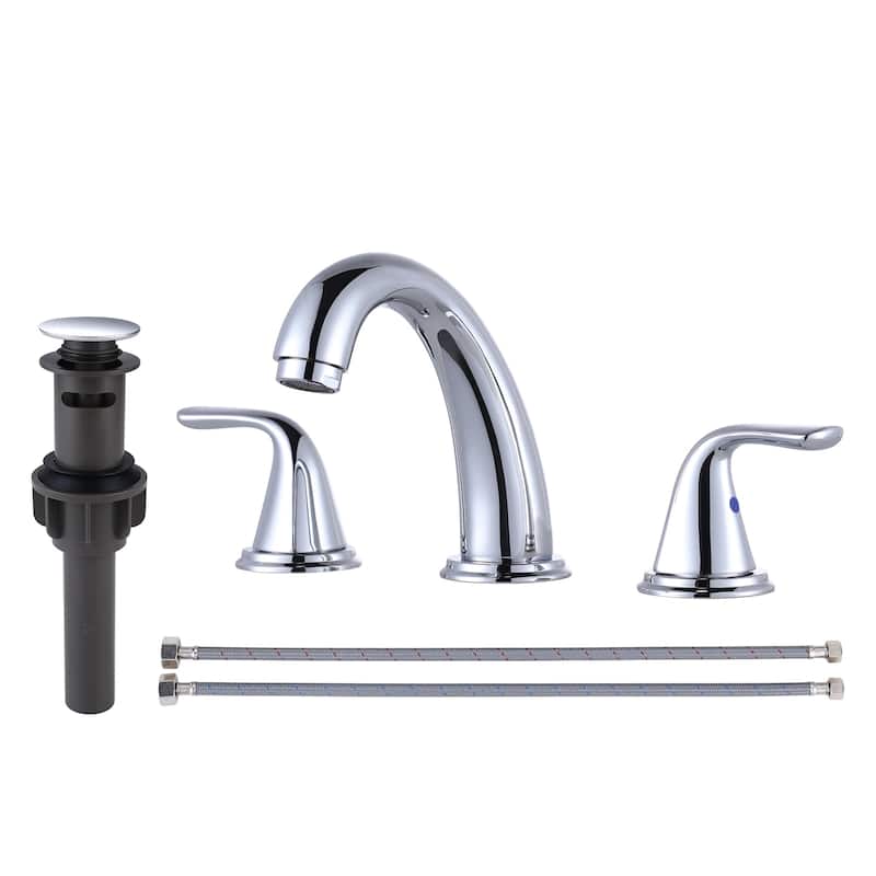 WOWOW Widespread Double Handle Bathroom Faucet - Chrome