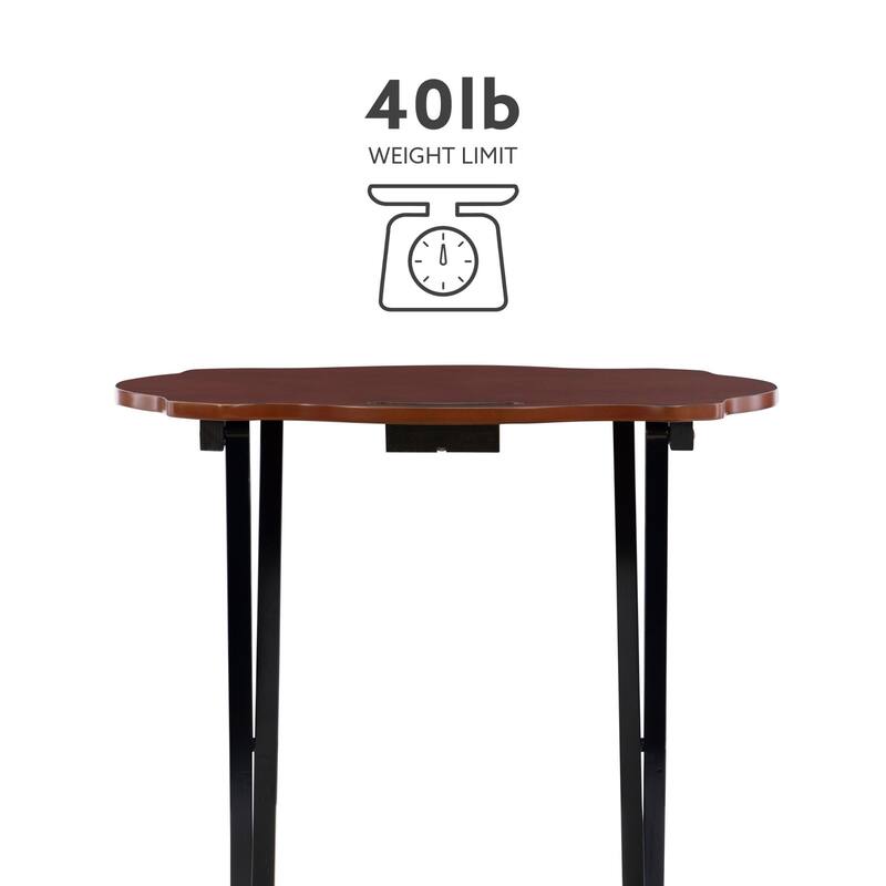 5-Piece Wooden Folding Tray Table Set - 26.25" - Brown and Black