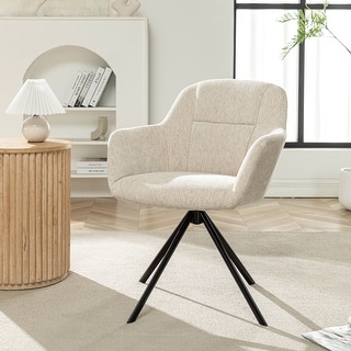 Porthos Home Sid Swivel Fabric Dining Chair with Steel Legs - Bed