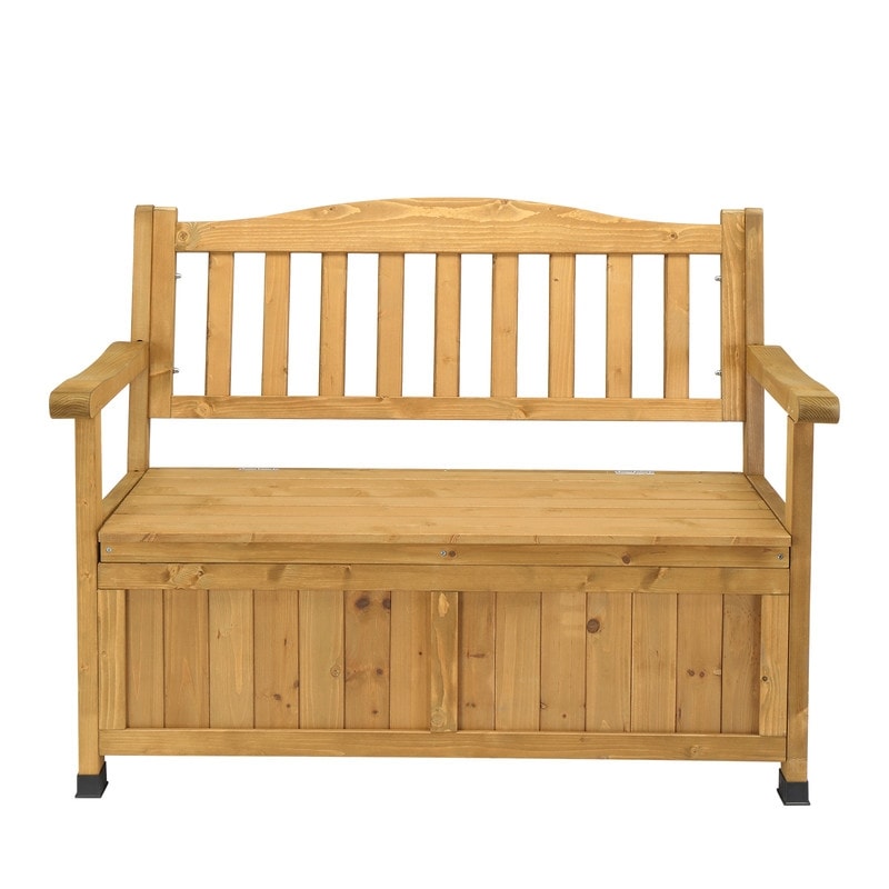 Outdoor storage bench clearance with back