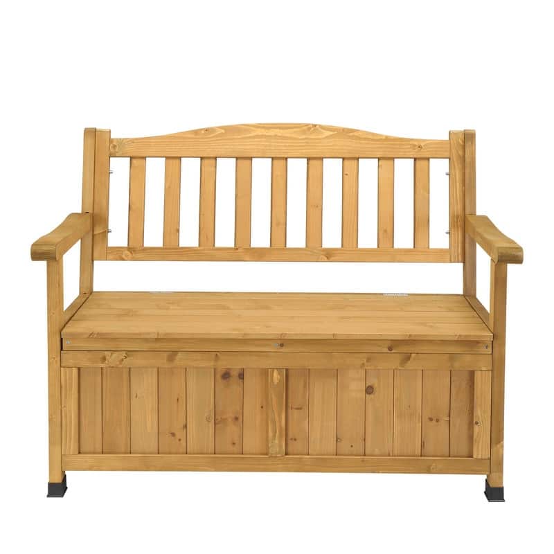 40gal Wood Outdoor Storage Bench - Yellow