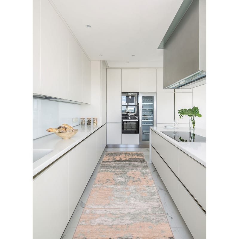 ECARPETGALLERY Hand-knotted Legacy Dark Green, Tan Silk, Wool Rug - 2'7 x 19'6