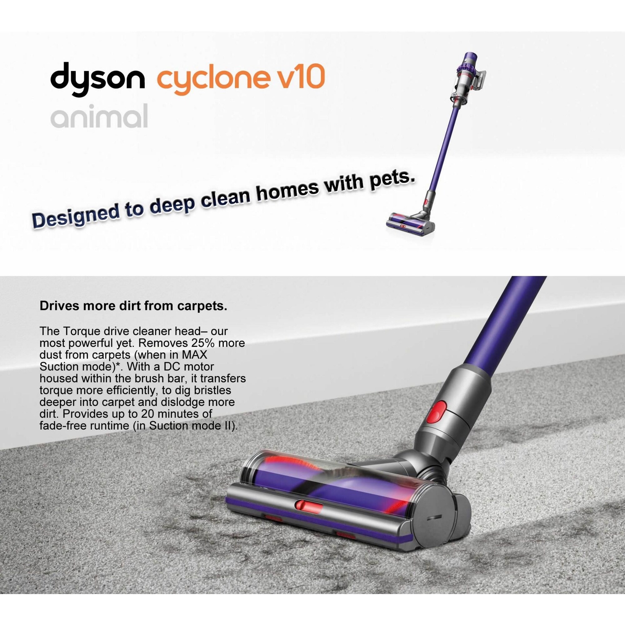 Dyson Cyclone V10 Animal Cordless Vacuum Cleaner Purple Overstock 31301880 While there is certainly no shortage of lightweight stick vacuums, upright models are still a powerful option to consider. dyson cyclone v10 animal cordless vacuum cleaner purple
