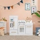 preview thumbnail 4 of 14, Teamson Kids Wooden Play Kitchen with Refrigerator, Stove, Sink and Ice Maker, Modular Toy Kitchen Set for Toddlers and Kids