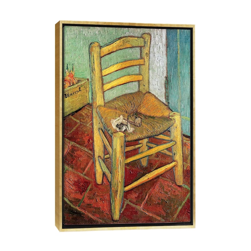 iCanvas "Vincent's Chair, 1888" by Vincent van Gogh Framed Canvas Print - Gold - 40x26