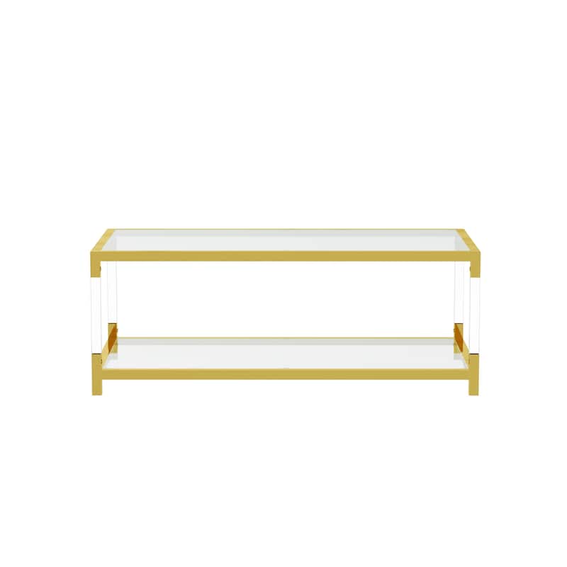 Modern Minimalist Style Gold Metal Frame With Acrylic Leg Coffee Table