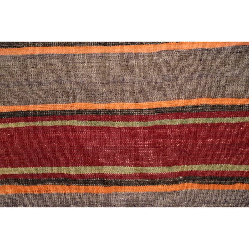Hand Woven Oriental 100% Wool Carpet Southwestern Geometric Multi-Colored Kilim Area Rug - 7' 8'' X 4' 7''