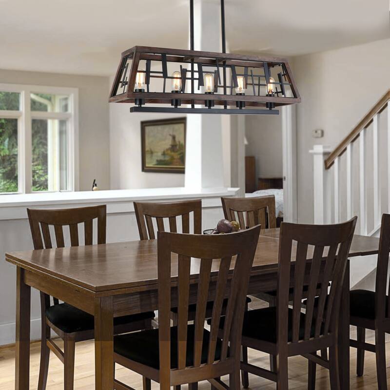 Anmytek Dining Room Linear Chandelier Farmhouse Modern Kitchen Island Pendant Lighting Fixtures