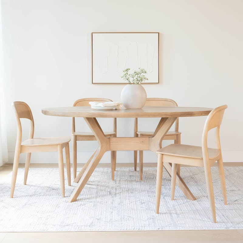 Oval 62" Solid Wood Verso Dining Table for 4