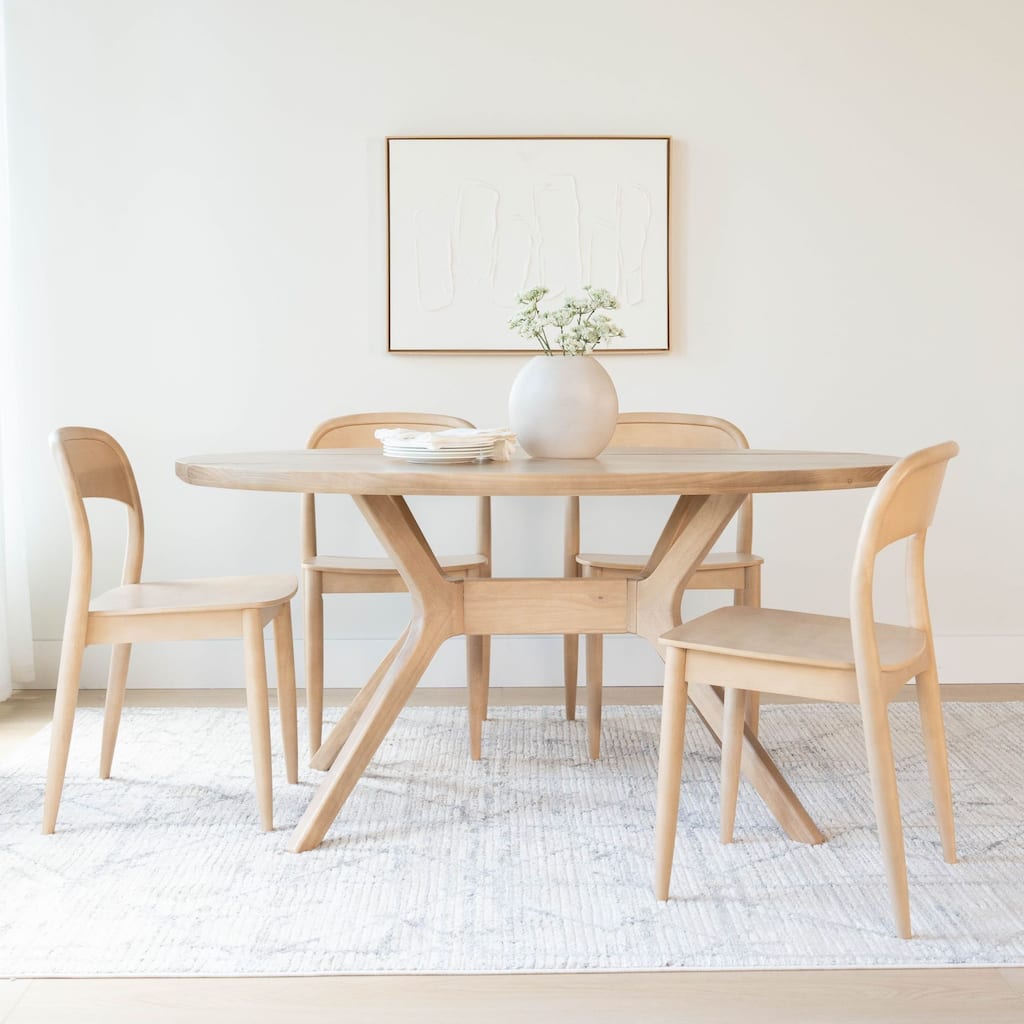 Oval 62" Solid Wood Verso Dining Table for 4