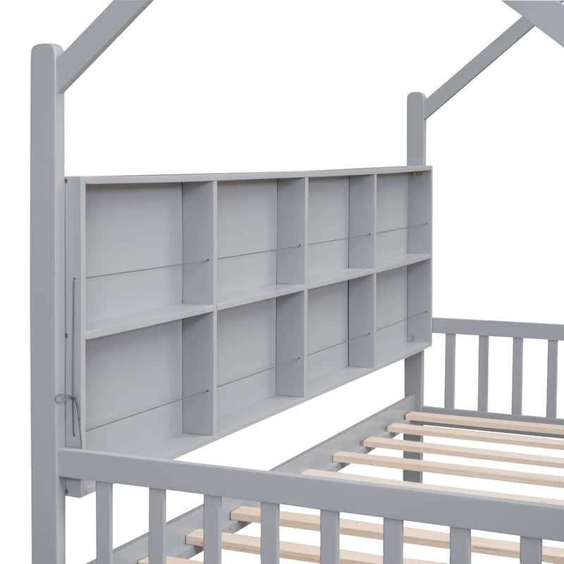 Kids Bed with Storage Shelf