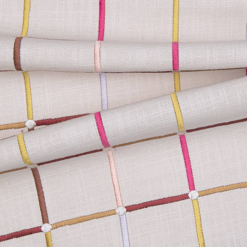 Handwoven Checkered Grid Throw Pillow - 20" - White