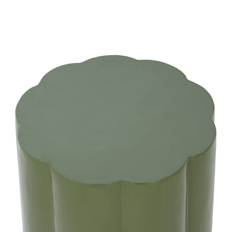 Christopher Knight Home - Calera Modern Outdoor Magnesium Oxide Side Table, Sculptural Cylindrical Design & High Gloss Finish