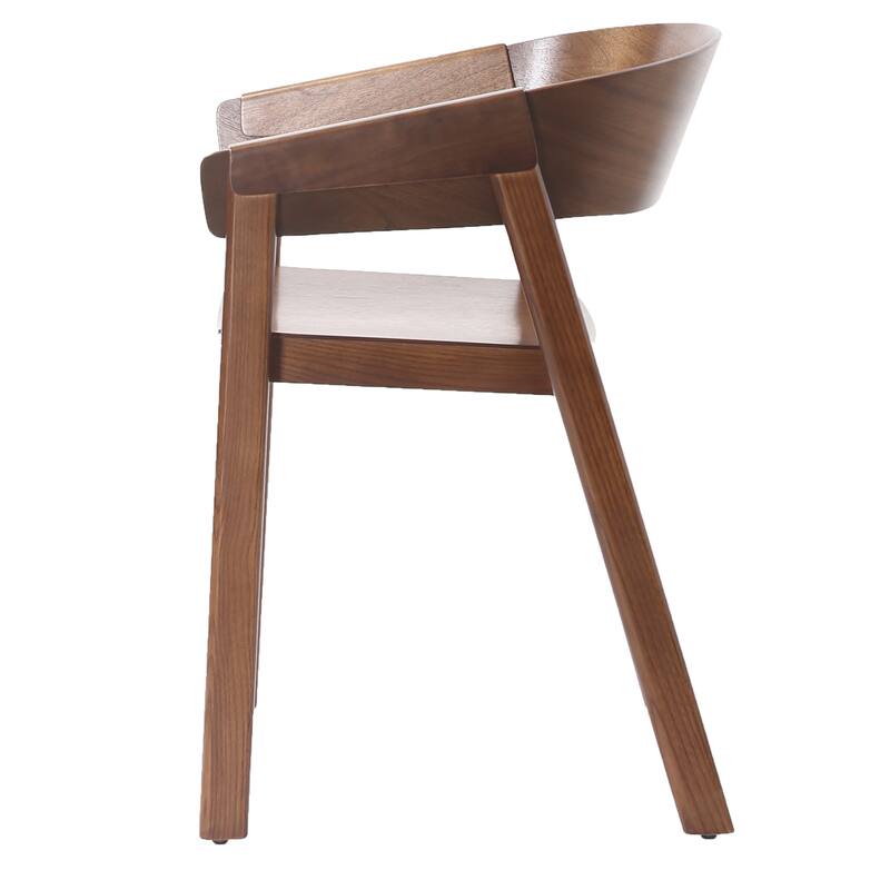 Mid-Century Modern Solid Wood & Oak Veneer Dining Chair, Set of 2