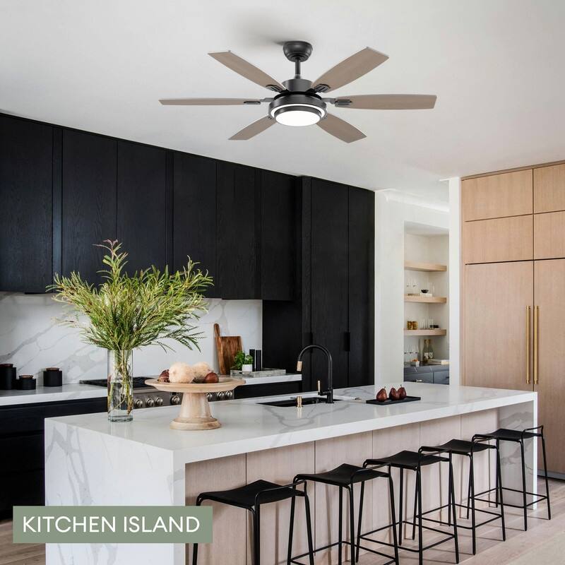 52 Inch Farmhouse Ceiling Fan with Light and Remote Black Industrial Caged Ceiling Fans for Bedroom - 52 in.