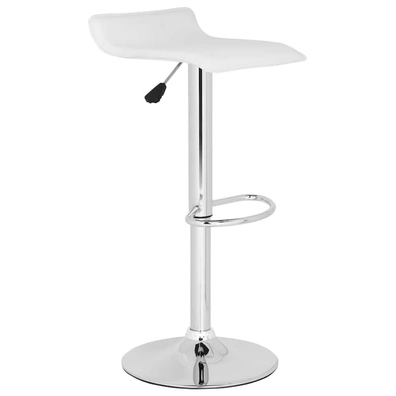 SAFAVIEH Leslee White Adjustable 22-31-inch Swivel Bar Stool - 15.2" x 15.2" x 25.2" - 15.2" x 15.2" x 25.2" - 15Wx16Dx34H