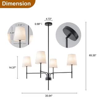 Starsky Transitional & Modern Chandelier with White Fabric Shades