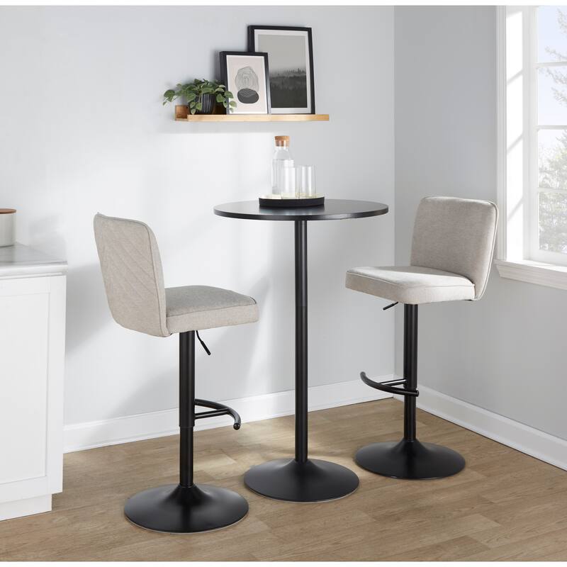 Porch & Den Holden Adjustable Bar Stool with Rounded T Footrest (Set of 2)
