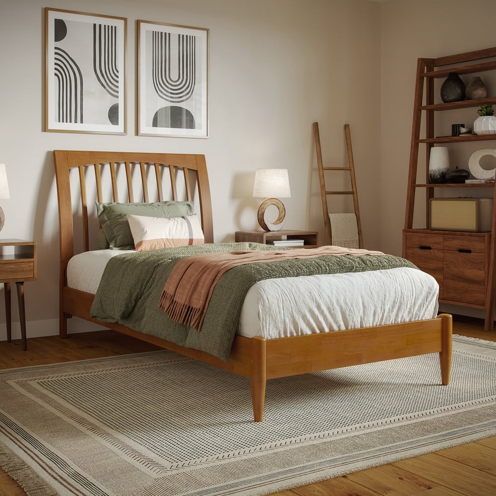 Orleans Solid Wood Low Profile Sleigh Platform Bed
