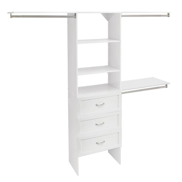 Shop Closetmaid Suitesymphony 25 In Closet Organizer With Shelves And 3 Drawers Overstock 26435942