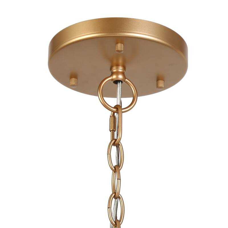 Modern 15-Light Black Gold Drum Chandelier 2-Tier Textured Glass Light - D 31.5" x H 12"